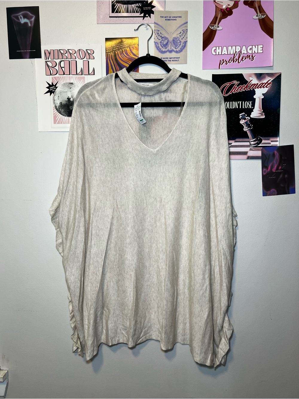 Maurices Light Cream V-Neck Tunic Top